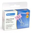Rapesco 1349 19mm Emoji Foldback Befestigungsclips (rosa) - 20 Klammern