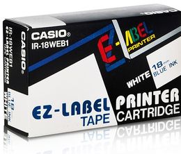 CASIO IR-18WEB1 Schriftbandkassette blau auf weiss