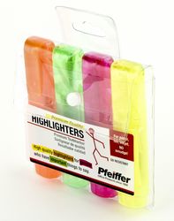 Pfeiffer Leuchtstifte, 4er Pack (Gelb, Pink, Orange, Grün)