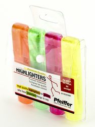 Pfeiffer Leuchtstifte, 4er Pack (Gelb, Pink, Orange, Grün)