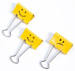Rapesco 19mm Emoji Foldback Befestigungsclips (gelb) - 20 Klammern
