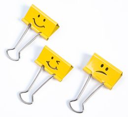 Rapesco 32mm Emoji Foldback Befestigungsclips (gelb) - 20 Klammern