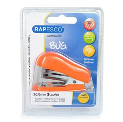Rapesco Bug Mini-Heftgerät - 12 Blatt - Orange