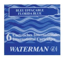 WATERMAN Tintenpatronen International Schachtel à 6 Patronen (floridablau)